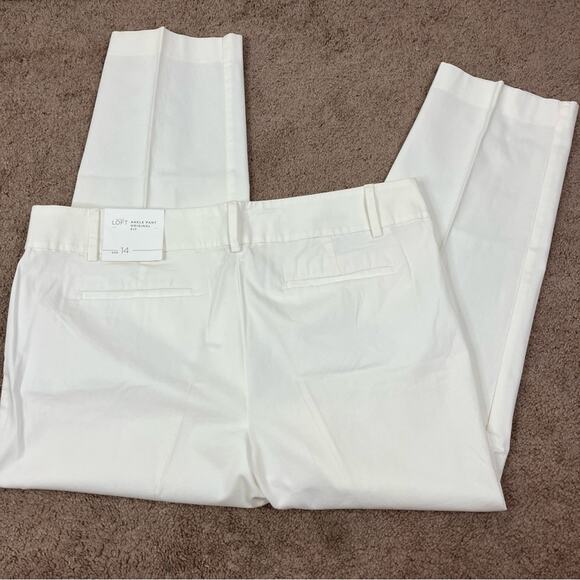 LOFT Outlet | Cream Original Ankle Pants Business Casual NWT Womens 14 - Picture 10 of 10